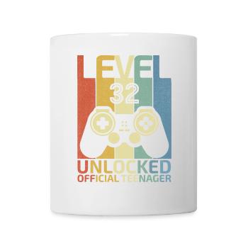 Level 32 Freigeschalteter offizieller Teenager - Tasse - Weiß - Vorne