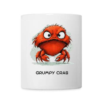Grumpy Crab - Mürrische Cartoon Krabbe Design - Tasse - Weiß - Vorne