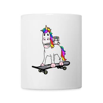 Geburtstagsgeschenk Einhorn Maus Skater Freunde - Tasse - Weiß - Vorne