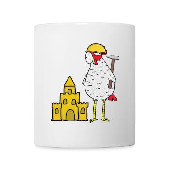 Craftsman Chicken Sandcastle Construction Site Building Builder - Mug - white - Front