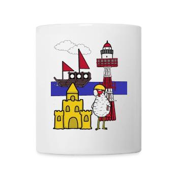 Artisan Chicken Sandcastle Construction Site Beach - Mug - white - Front
