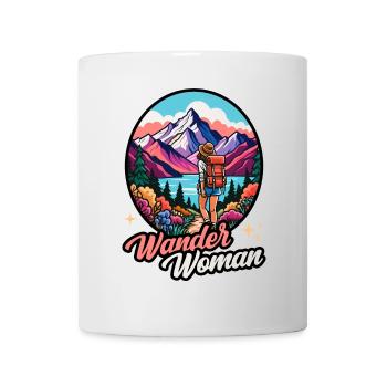 Wander Woman Wandern Wanderwoman Berge Natur Retro - Tasse - Weiß - Vorne