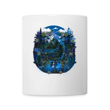 Vintage rétro cerf Nature Woodland Animal Woodland - Mug blanc - blanc - Devant