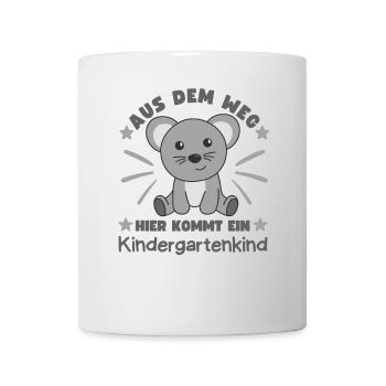 Out of the way here comes a kindergartner mouse - Mug - white - Front