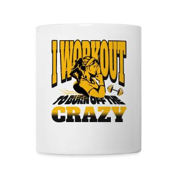 Ich trainiere, um das verrückte Motivationszitat zu verbrennen - Tasse - Weiß - Vorne