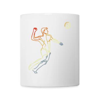 Beach Volley-ball Vintage Line Art - Mug blanc - blanc - Devant