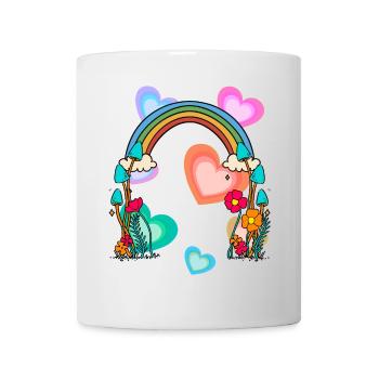 Cadeau d’anniversaire sincère coeurs arc-en-ciel - Mug blanc - blanc - Devant