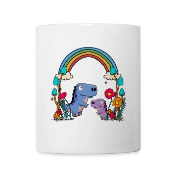 Dino Dinos Enfants EnfantCadeau Arc-en-ciel - Mug blanc - blanc - Devant