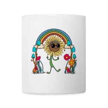Meme Sonnenblume Hippe Regenbogen Natur - Tasse - Weiß - Vorne