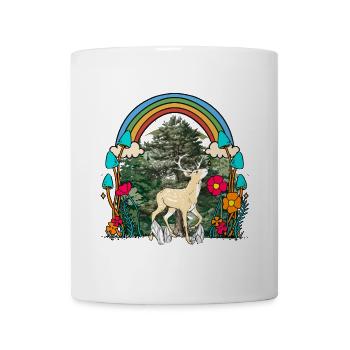 Waldtiere Waldbewohner Hirsch Rehbock Reh Kind - Tasse - Weiß - Vorne