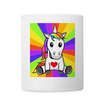 Rainbow Heart Unicorn Birthday Gift - Mug - white - Front