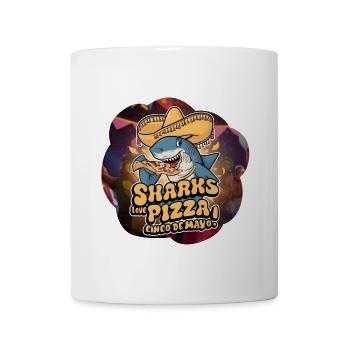 Requin amical avec pizza à thème mexicain - Mug blanc - blanc - Devant