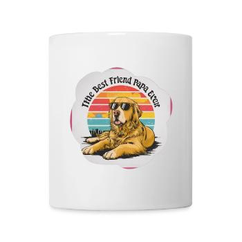 Hunde mit Sonnenbrille und Sonnenuntergang - Tasse - Weiß - Vorne