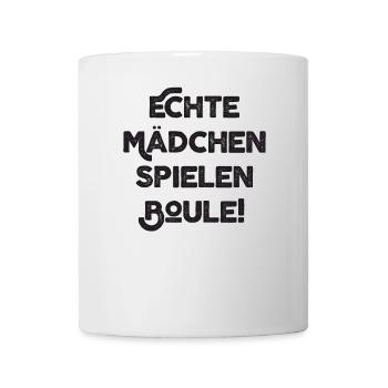 Vraies filles jouant à la pétanque Bouler Jeu de boccia - Mug blanc - blanc - Devant