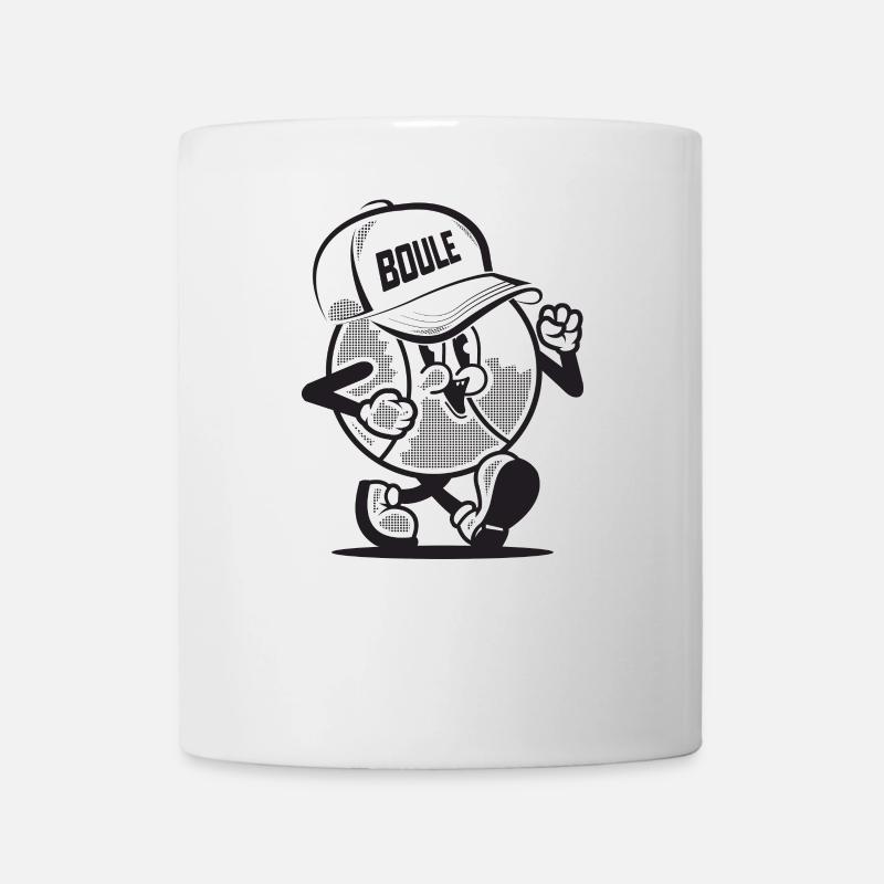 Boulekugel geht zum Boulen Petanque Team Cap Boule - Tasse - Weiß
