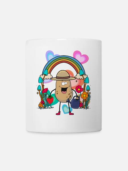 Kartoffel Gärtner Regenbogen Garten - Tasse - Weiß