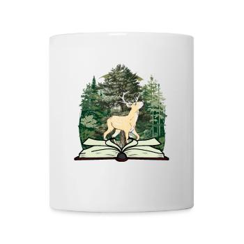 Hirsch Märchen Märchenfigur Wald Buch Rehbock - Tasse - Weiß - Vorne