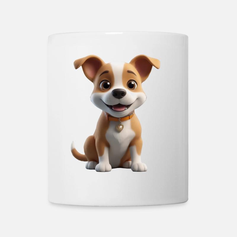 Cute puppy with heart - Mug - white