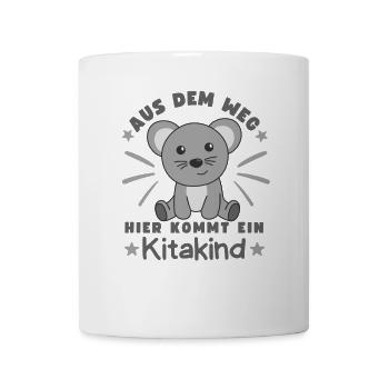 Aus Dem Weg Hier Kommt Ein Kitakind Maus - Tasse - Weiß - Vorne