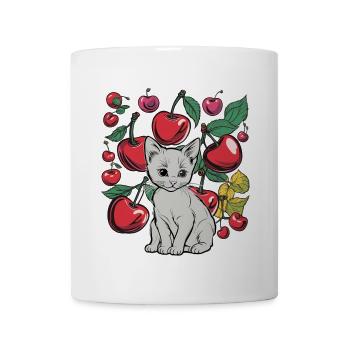 cherries, garden, cat, summer, fruits, fruit - Mug - white - Front