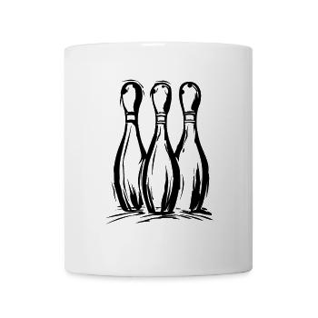 Dessin de quilles de bowling - Mug blanc - blanc - Devant