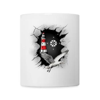 Seagull Lighthouse Compass Maritime - Mug - white - Front