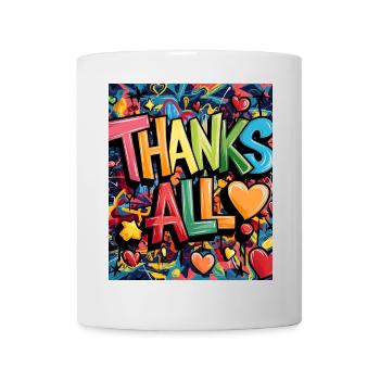 Illustration de remerciement de style graffiti joyeux - Mug blanc - blanc - Devant