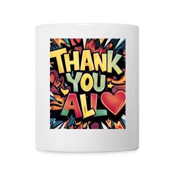 Conception de dessin animé de remerciement coloré - Mug blanc - blanc - Devant