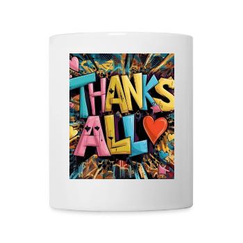 Graffiti Style Thank You Heart Design - Mug - white - Front