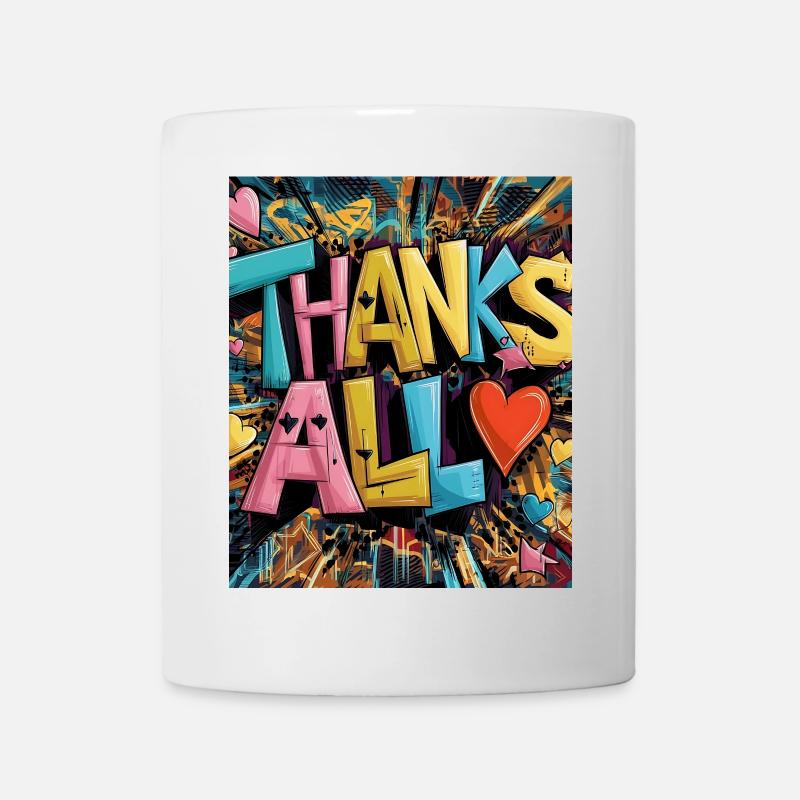 style graffiti merci coeur design - Mug blanc - blanc