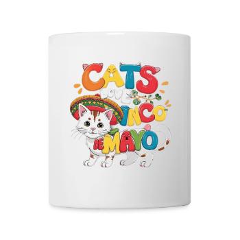Fiesta Cat sur le thème du Cinco de Mayo - Mug blanc - blanc - Devant