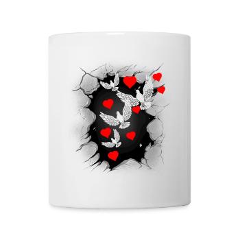 dove of peace peace heart world peace peace - Mug - white - Front