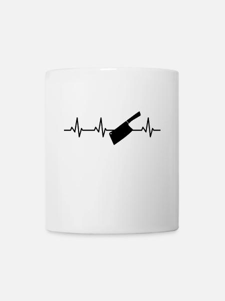 Hackmesser Herzlinie - Tasse - Weiß