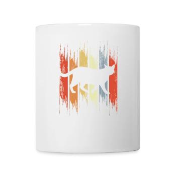 Katze im Vintage Look - Tasse - Weiß - Vorne