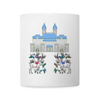 Castle Fairy Tale Deer Butterflies Spring - Mug - white - Front