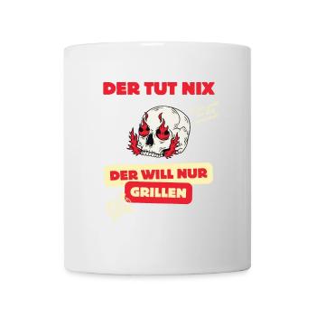 Skull and barbecue saying design - Mug - white - Front