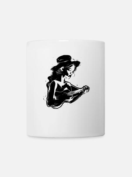 Hawaii Musikerin Skizze - Tasse - Weiß
