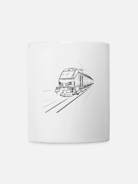 Zug Skizze - Tasse - Weiß