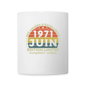 Anniversaire Millésime Fabriqué en Juin 1971 - Mug blanc - blanc - Devant