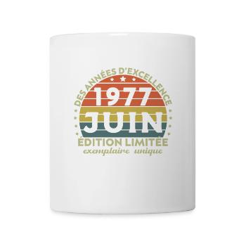 Anniversaire Millésime Fabriqué en Juin 1977 - Mug blanc - blanc - Devant
