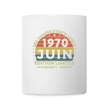 Anniversaire Millésime Fabriqué en Juin 1970 - Mug blanc - blanc - Devant