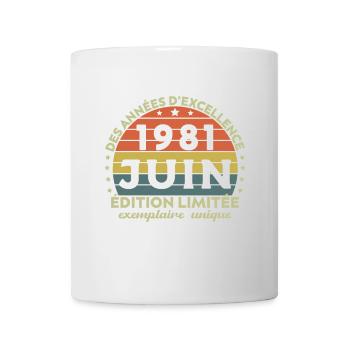 Anniversaire Millésime Fabriqué en Juin 1981 - Mug blanc - blanc - Devant