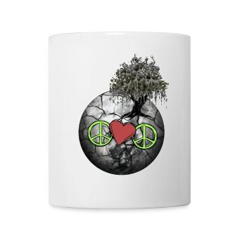 Planet Peace Herz Natur Weltfrieden Klima - Tasse - Weiß - Vorne