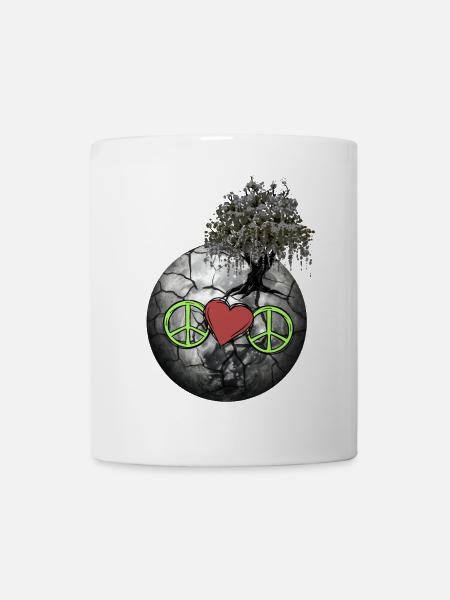 Planet Peace Herz Natur Weltfrieden Klima - Tasse - Weiß