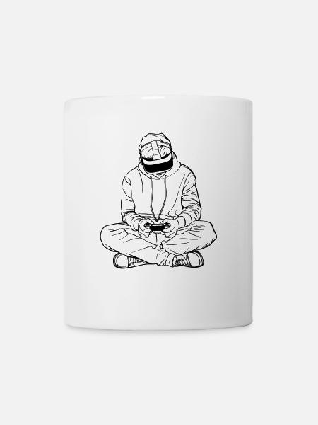 Gamer Line Art - Tasse - Weiß