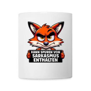 Kann Spuren von Sarkasmus enthalten – Spruch - Tasse - Weiß - Vorne