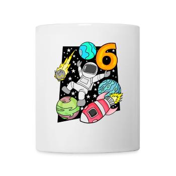 6 Birthday Boy Astronaut Rocket - Mug - white - Front