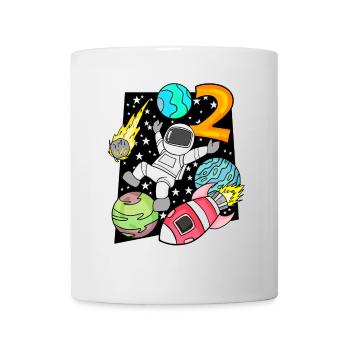 2 Anniversaire Garçon Astronaute - Mug blanc - blanc - Devant