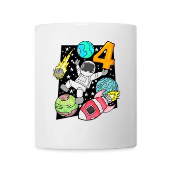 4 Birthday Boy Astronaut Rocket Space - Mug - white - Front