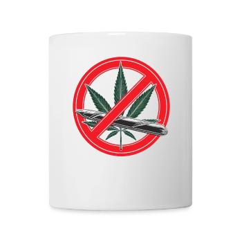 Cannabis Marihuana Verbotsschild - Tasse - Weiß - Vorne